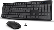 Slim Wireless Keyboard and Mouse Combo, 2.4GHz Lag-Free, Ergonomic,