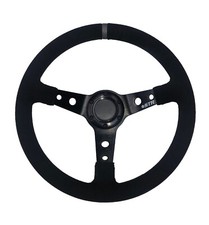 Steering Wheel 2" Dished with Black Suede, Centre Grey Tab, Drifting Rally STR
