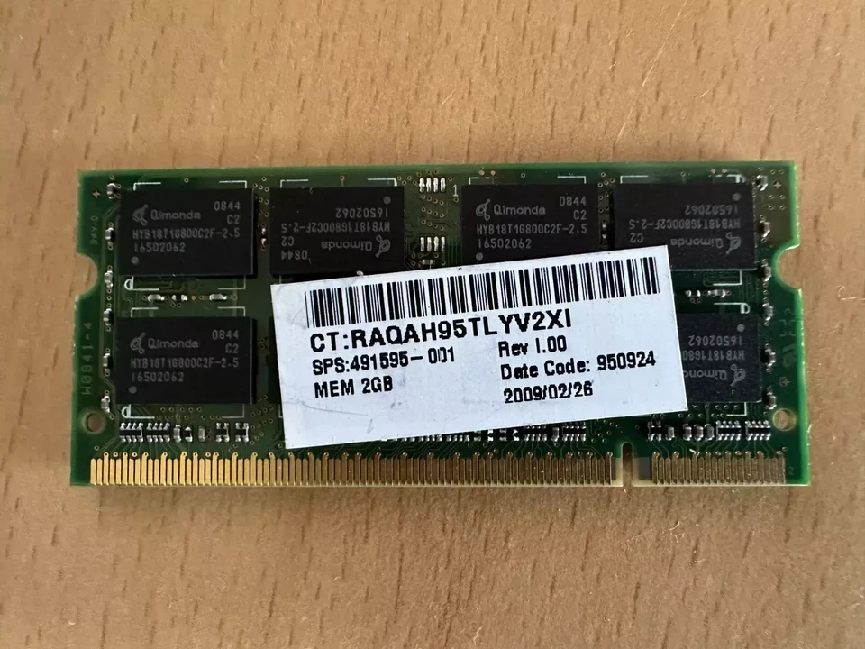 Qimonda 4GB (2x2GB) DDR2 PC2-6400S, 800MHz SO-DIMM Memory HYS64T256020EDL-2 5C2 - Image 3 of 4