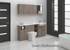 DRIFTWOOD BATHROOM FITTED FURNITURE 1800MM WITH WALL UNITS