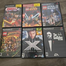 LOTTO GIOCHI PS2 (6) FLIPPER, STAR WARS, GODFATHER, X MEN, INDIANA) 5/6 HANNO MANUALI