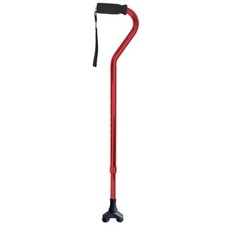 Cane Offset Red with Foam Handle height Adjustable 30"- 39" Supports 300 lb