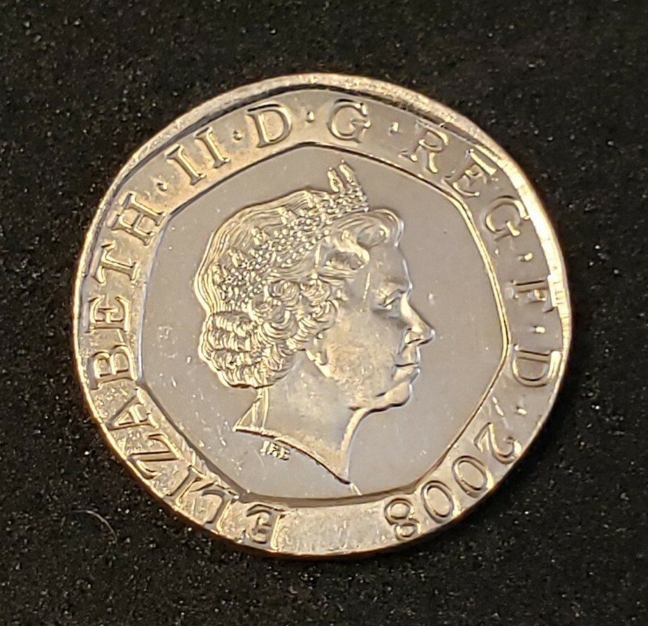 Error 2008 twenty pence 20p coin struck on wrong foreign planchet