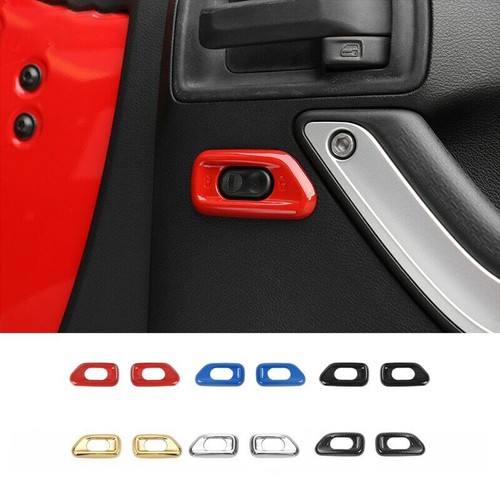 Interior Door Handle Lock Switch Button Decor Cover for Jeep Wrangler