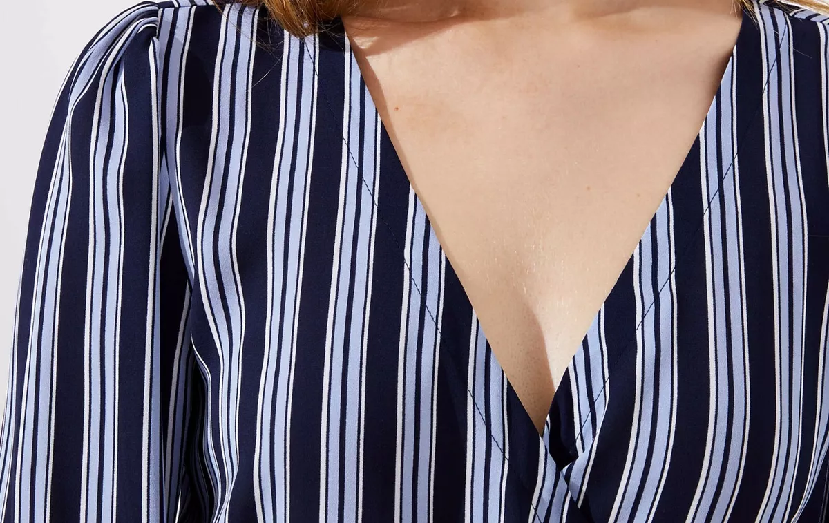 Loft striped hotsell wrap top