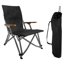 osoltus Faltsessel Lounge Low Campingstuhl Bergen Alu eloxiert schwarz