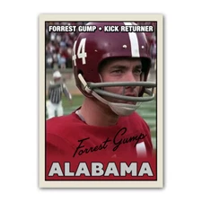 Forrest Gump 1967 Style Football Card Alabama Collectible Parody Art Card