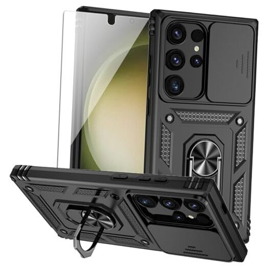 for Samsung Galaxy S24 Ultra Black with camera cover Military-Grade 2nd gen