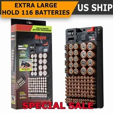 Battery Storage Organizer Case with Removable Tester for AAA AA 9V C D Batteries