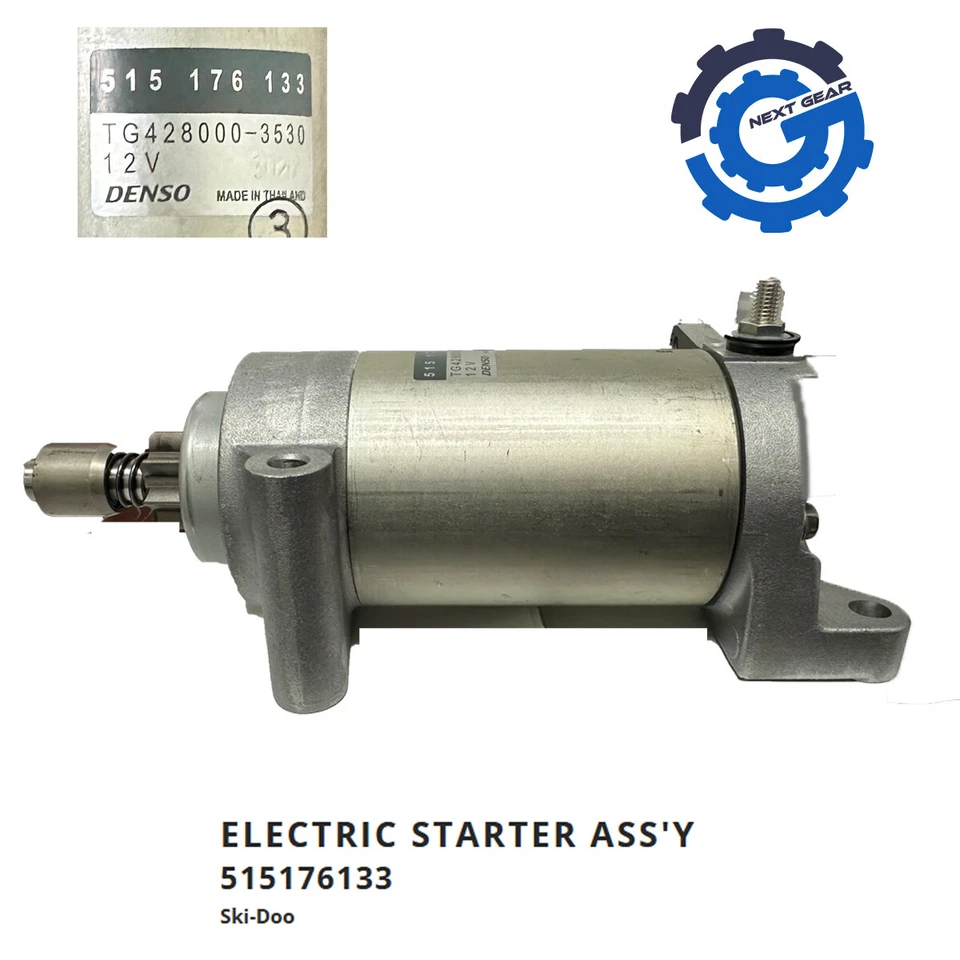 New OEM Ski-Doo Snowmobile Starter Motor For 2002-2010 Ski Doo GSX GTX 515176133 - Image 3 of 4