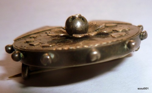 Antique Sterling Silver UK Victorian Signed Hallmarked Etruscan Mourning Brooch - Picture 8 of 9