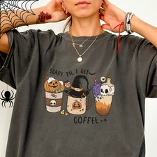 Retro Halloween coffee shirt, Comfort Colors®, Multiple colors to choose from