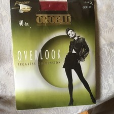 vintage oroblu nude nylon pantyhose w/ model size ll cerise red