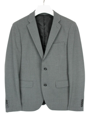 Lindbergh White Slim Fit Blazer Herren US 40 Einreihig Kerbe Mischung