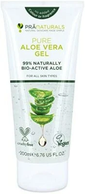 PRANATURALS Pure Aloe Vera Gel 200ml Soothing Hydrating Rich In Vitamins Bug Bites And Mino