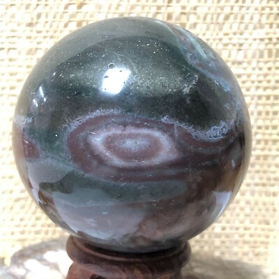 326g Natural Ocean Jasper Ball Crystal Quartz Stone Sphere Healing Reiki