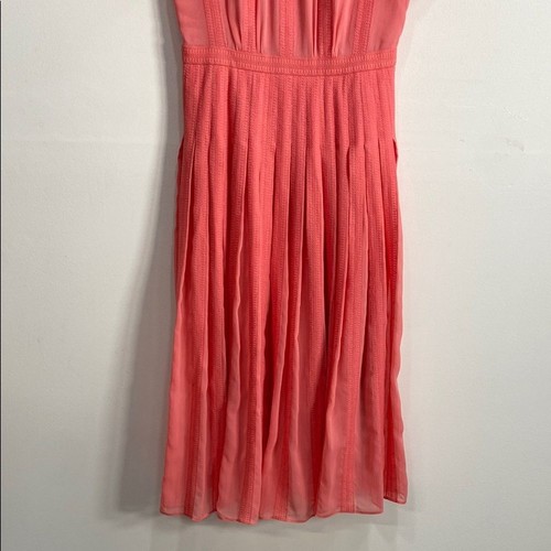 J. Crew Fit & Flare Dress Size 2 Modest Short Sleeve Coral - Picture 3 of 15