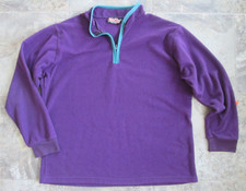 Vintage Polar Skins Purple Fleece Shirt Women's XL Pullover 1/4 Zip USA Made