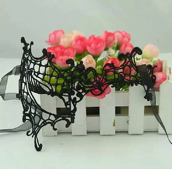  Sexy Lace Eye Mask Face Masquerade Venetian Halloween  Costume Ball Party Black - Image 3 of 4