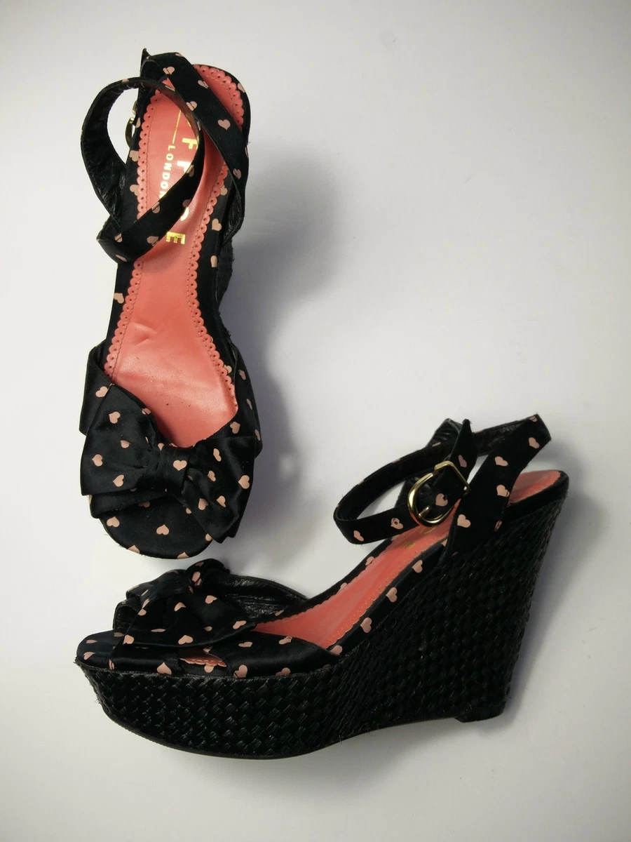 Pink and deals black wedges