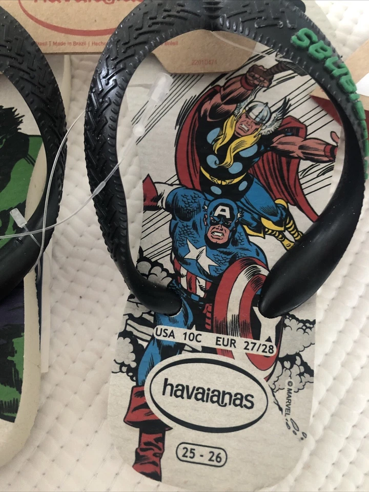 New! Havaianas Kids Marvel Avengers Thong Sandals Slipper Size 10c Beige - Image 2 of 4