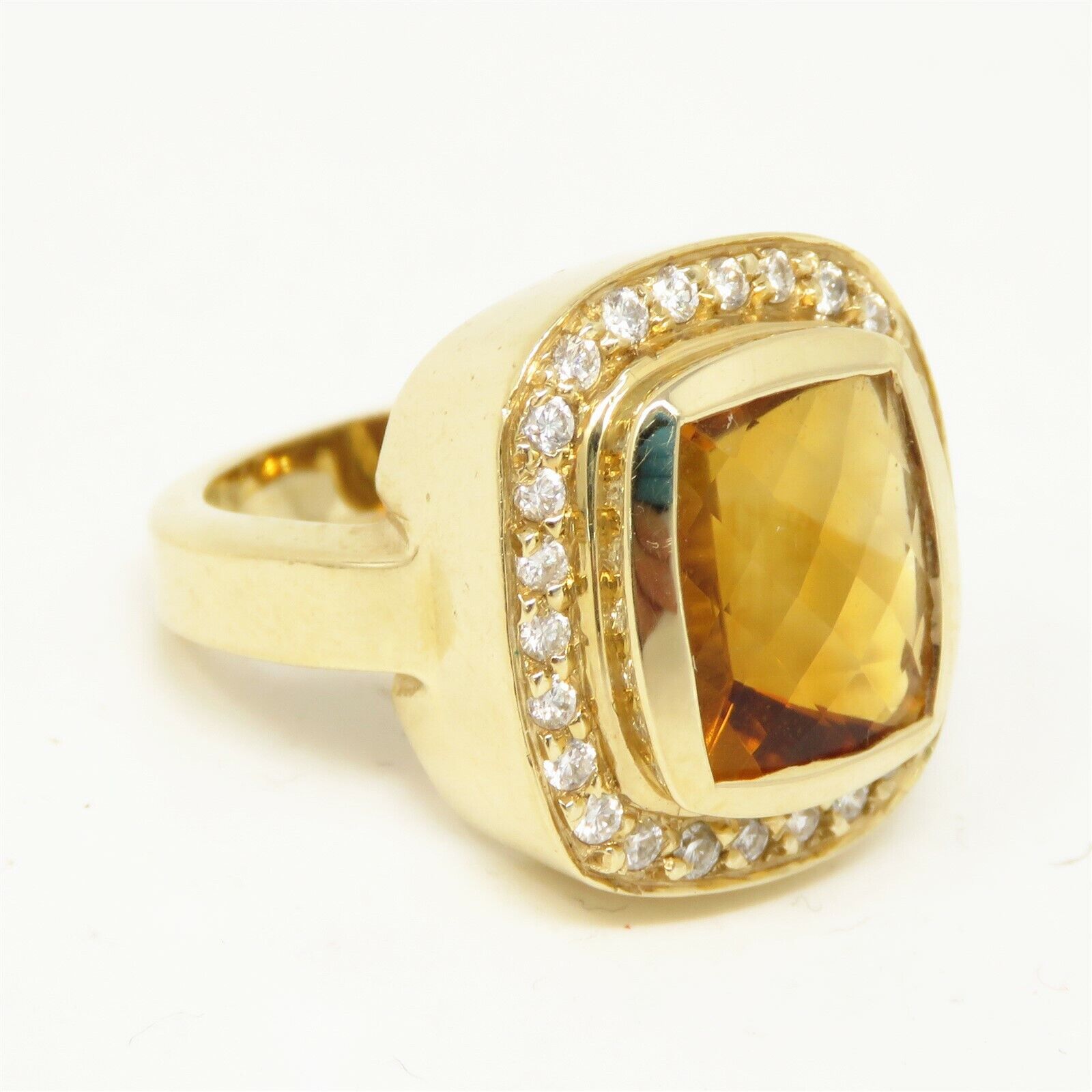 NYJEWEL 14k Yellow Gold Citrine & Diamond Large R… - image 2