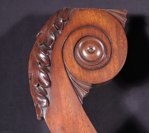 23" Tall Pair of French Antique Solid Mahogany Table Legs/Posts with Claw Feet - Picture 7 of 15