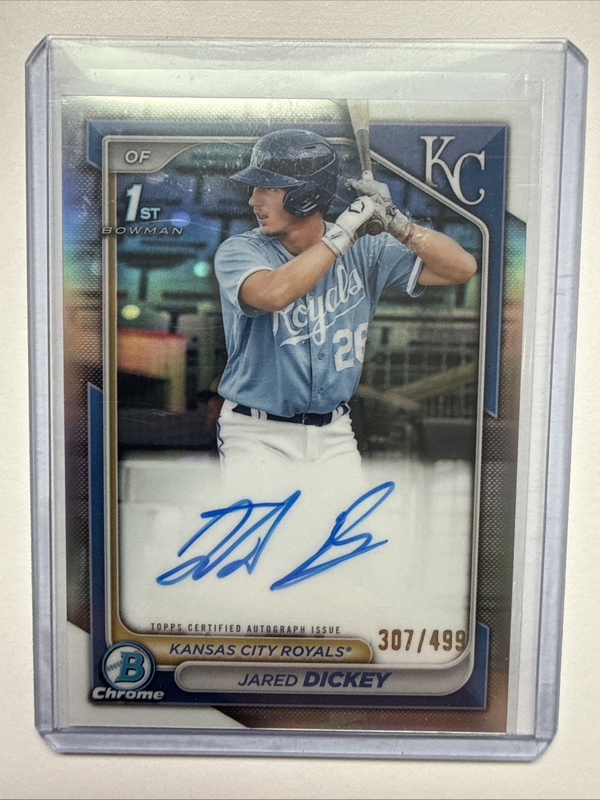 2024 Bowman Chrome 1st Auto Jared Dickey #CPA-JDI (RC) Refractor /499 Athletics