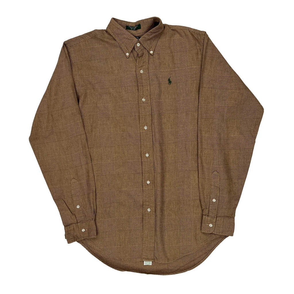 Polo By Ralph Lauren Checked Shirt - XL Brown Cotton