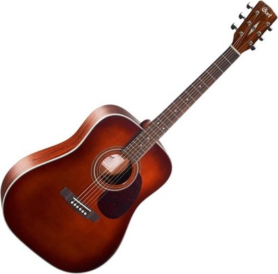 Cort Earth Series Earth70 Acoustic Guitar, Solid Spruce Top, Brown