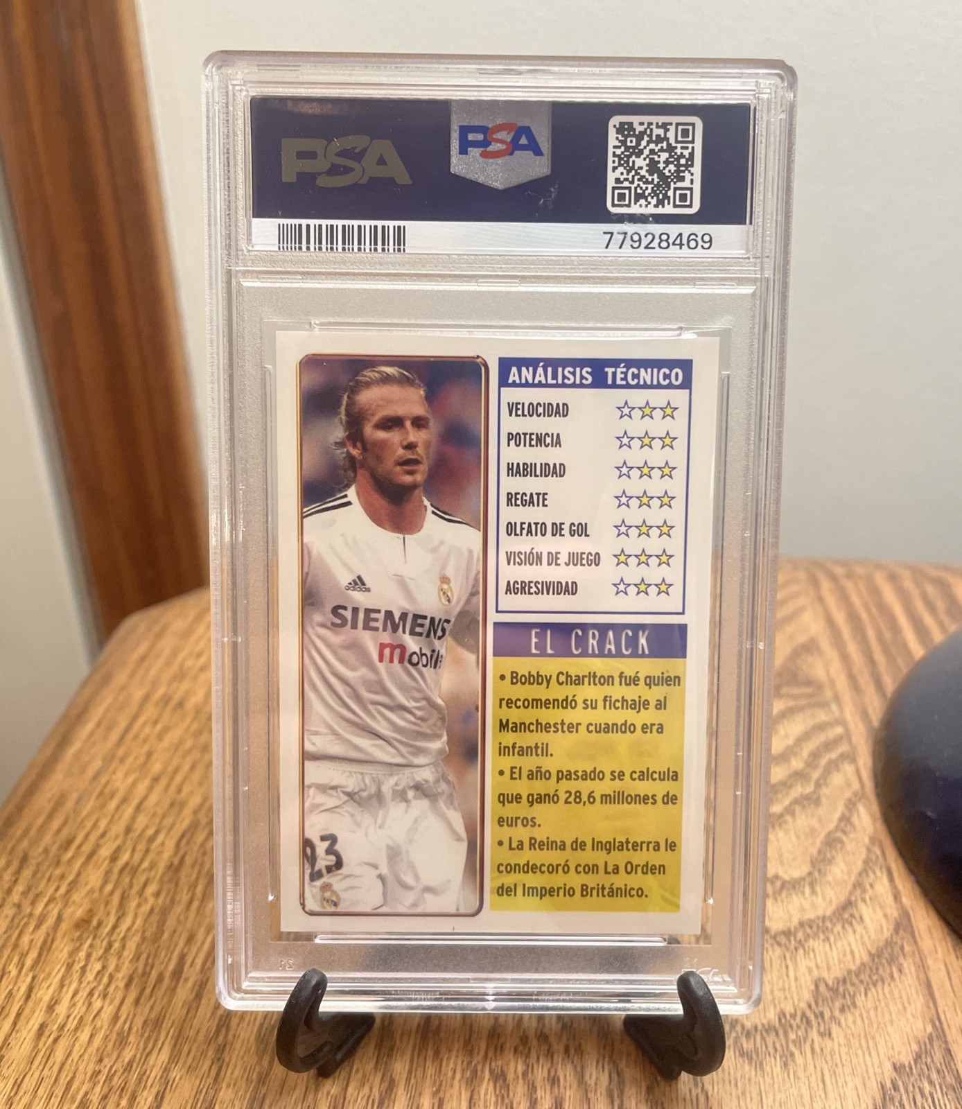 DAVID BECKHAM 2004-05 MUNDICROMO LIGA FOIL SOCCER PSA 9 #569 RARE LOW POP view 4