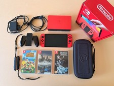 Nintendo Switch OLED Model Mario Red Edition, set with 3 games, like new