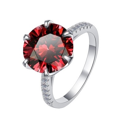 5CT Colorful Moissanite Six-claw for Women Engagement Ring 925 Sterling Silver