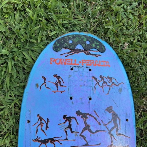 1985 Vintage Powell Peralta Silver Lance Mountain Full Size Skateboard Deck BLUE - Picture 8 of 21