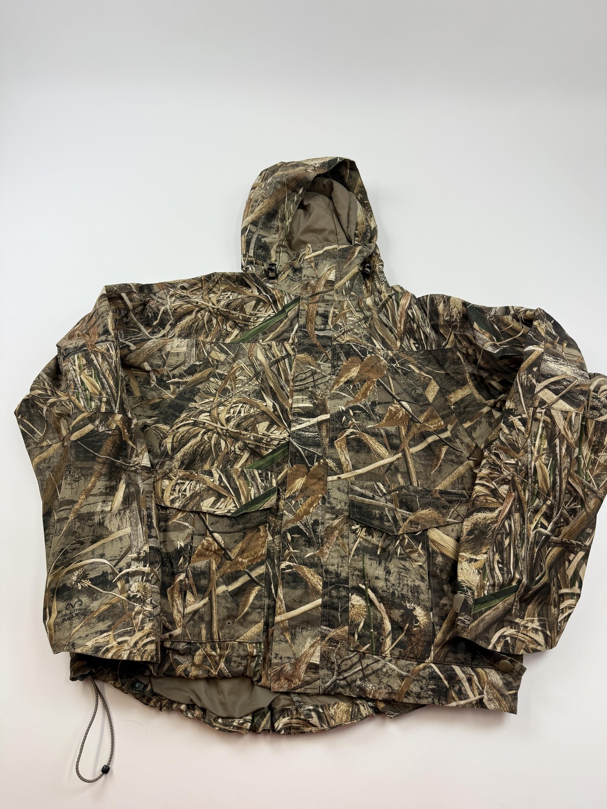 Cabelas Jacket Mens Large Brown Camo Hooded Insulated Full Zip Parka Hunting