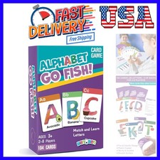 Alphabet Go Fish Card Game for Kids,104 Cards, Oversized ABC Learning Playing...
