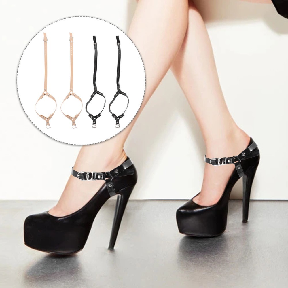 APL 2 Paia Lacci Anti Goccia Tacco Donna Cinturini Alti Con Fibbia