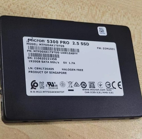 FedEx Micron 5300 PRO 1.92TB SSD SATA 2.5" MTFDDAK1T9TDS Solid State Drive