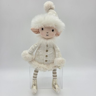 Jellycat London Snowflake Elf Size Medium Holiday Plush Doll Toy New Retired Fur