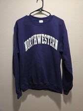 Vintage Northwestern Wildcats Sweatshirt Mens Med Purple NCAA Crewneck B3