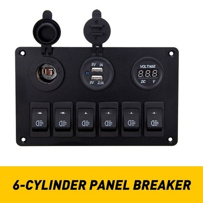 Switch Panel Dual USB Charger Cigarette lighter Socket Voltmeter For Car ATV UTV
