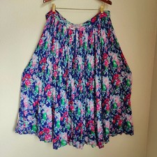 Vintage 90s Patchouli Floral Maxi Skirt Boho Cotton Hippie Broomstick Pullon OS