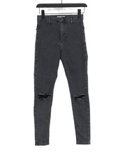 Topshop Women's Jeans W 28 in Black Cotton with Elastane, Polyester Skinny
