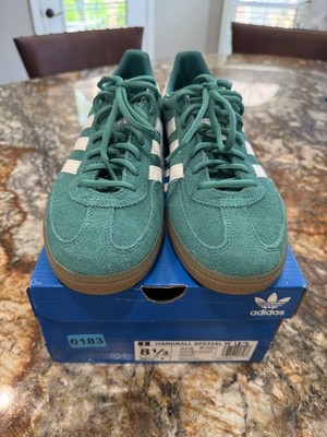 NEW adidas Hanball Spezial Green White Suede Sneakers Women's size 9