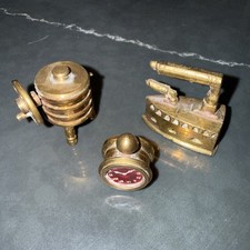 Lot Of 3 Vintage Brass Dollhouse Miniatures