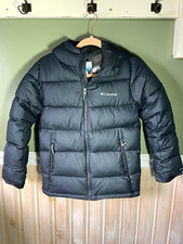 Columbia Pike Lake Omni-Heat Boys M 10/12 Black Hooded Puffer Jacket Full Zip