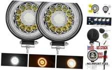 Round LED Pods Bar - 4.5" 140W 14000LM Work Light - DRL - Round with DRL