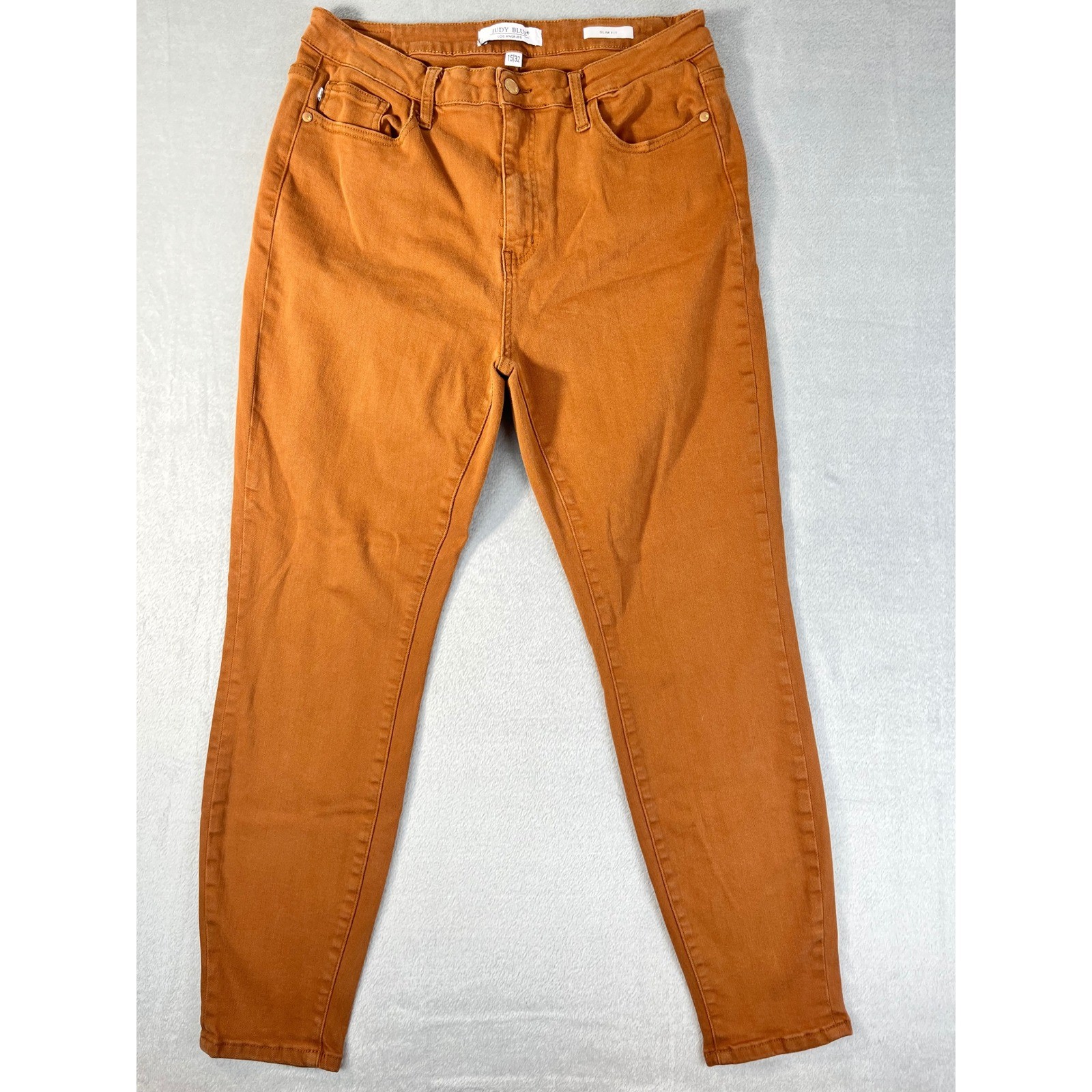 Judy Blue Slim Fit Jeans Womens 15/32 Orange Excellent High Rise Colored Denim