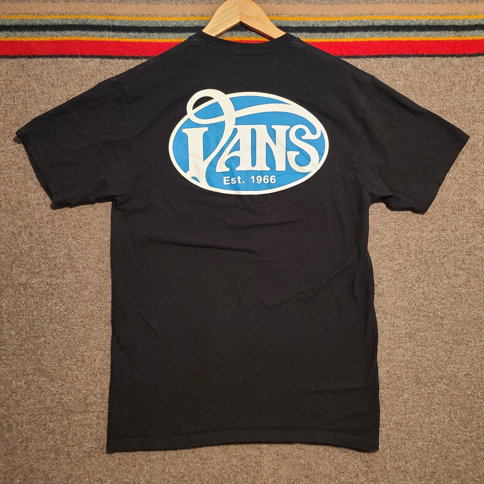 Vans Script Logo T Shirt Mens Medium Basic Punk S… - image 8