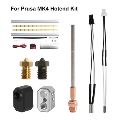 For Prusa MK4 Hotend Kit With Heating Block Silicone Sleeve Split Throat Nozzles